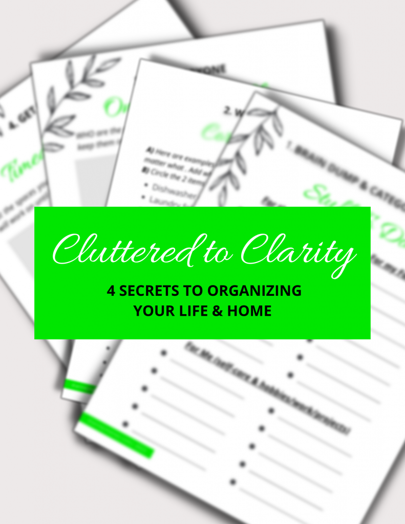 worksheets to help with getting Clarity from all the external clutter in our lives