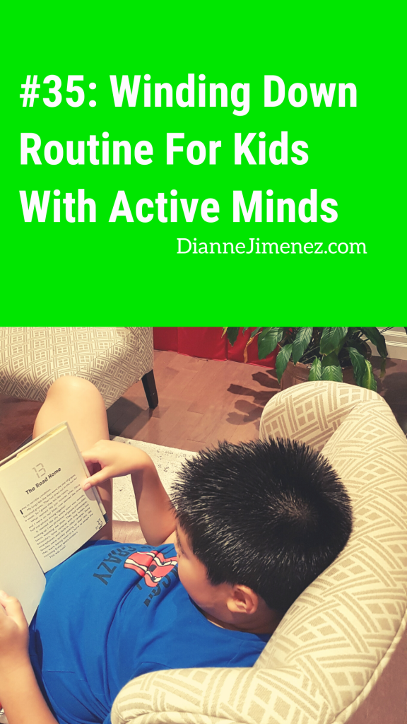winding down routine for kids includes reading