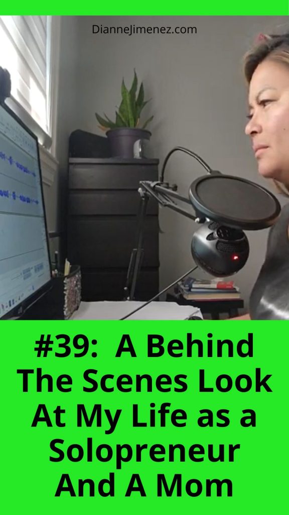 woman looking at her screen of her laptop and microphone, editing the audio of her podcast