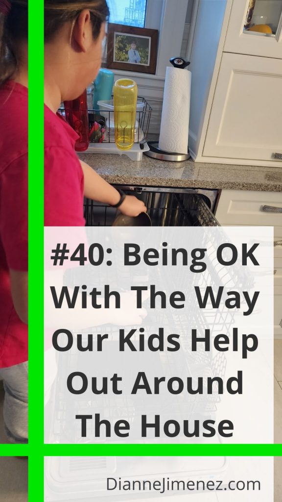 girl doing chores: emptying dishwasher