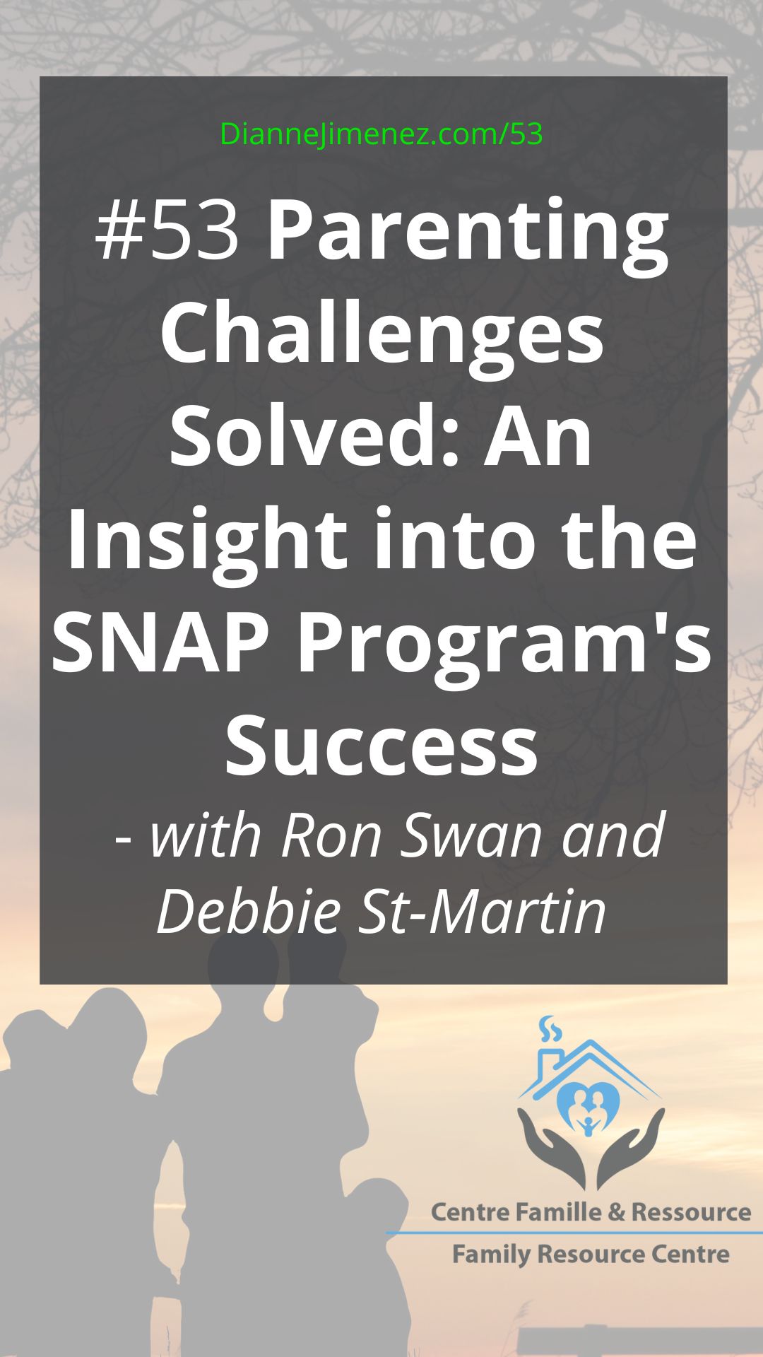 background image is of parents holding their children in front of the sunset. This image is to support the episode title: Parenting Challenges Solved: An Insight Into the SNAP Program's Success