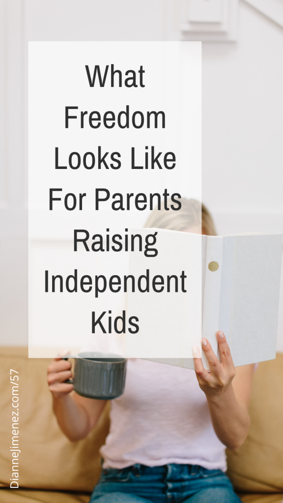 Person in the background reading a book indicating they have time freedom from raising independent kids. This image aligns with the text, podcast and blog.
