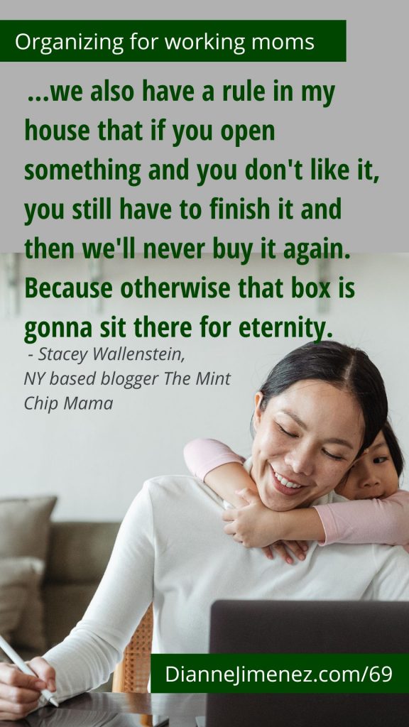 a working from home supporting the episode's theme: Organizing for working moms"
