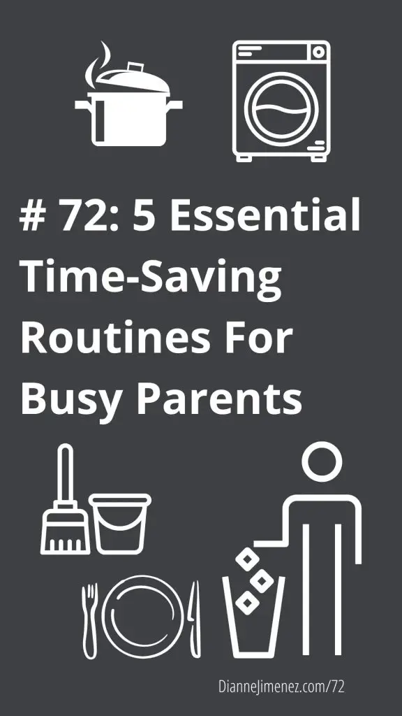 icons depicting the 5 areas busy parents can save-time in their routine