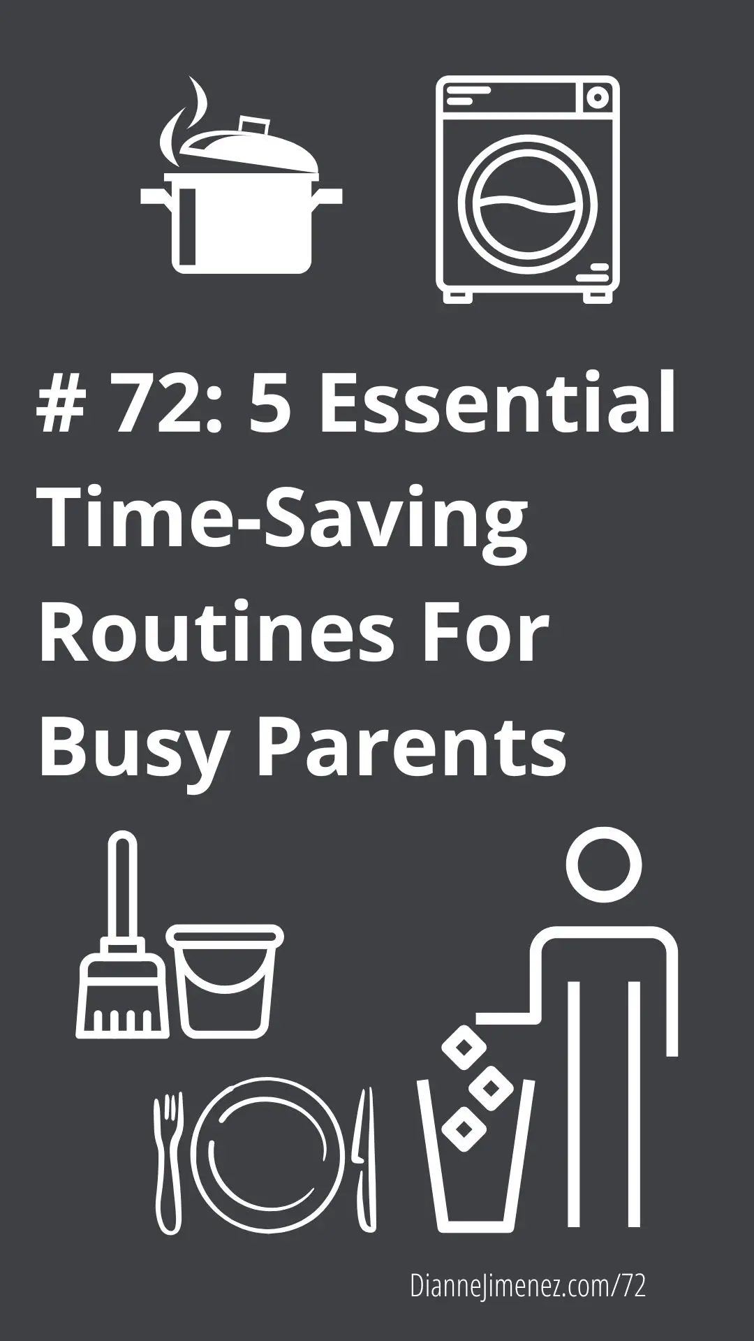 icons depicting the 5 areas busy parents can save-time in their routine