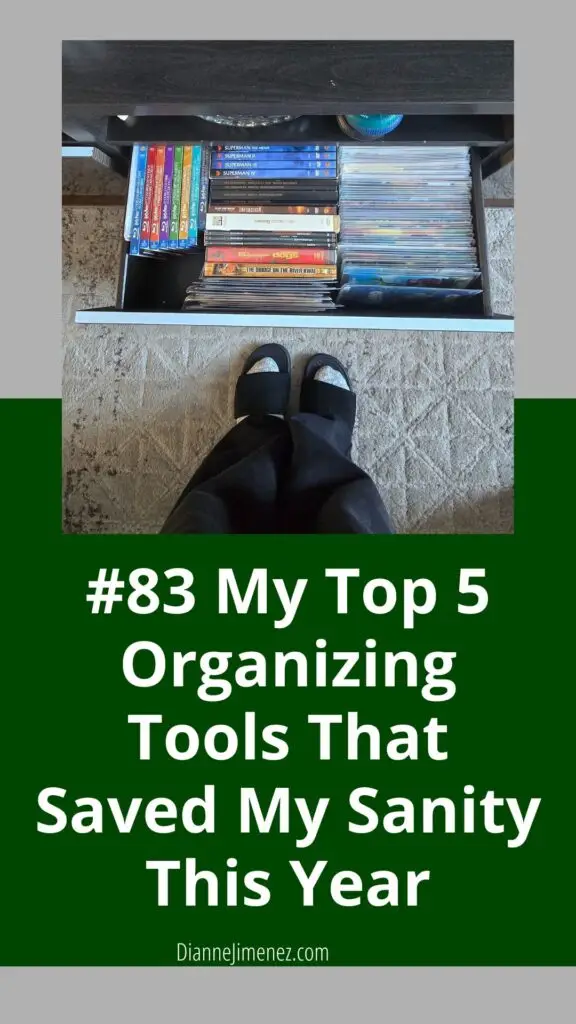 an image of organized DVDs. It's one of the 5 best organizing tools for busy moms that's mentioned in the content